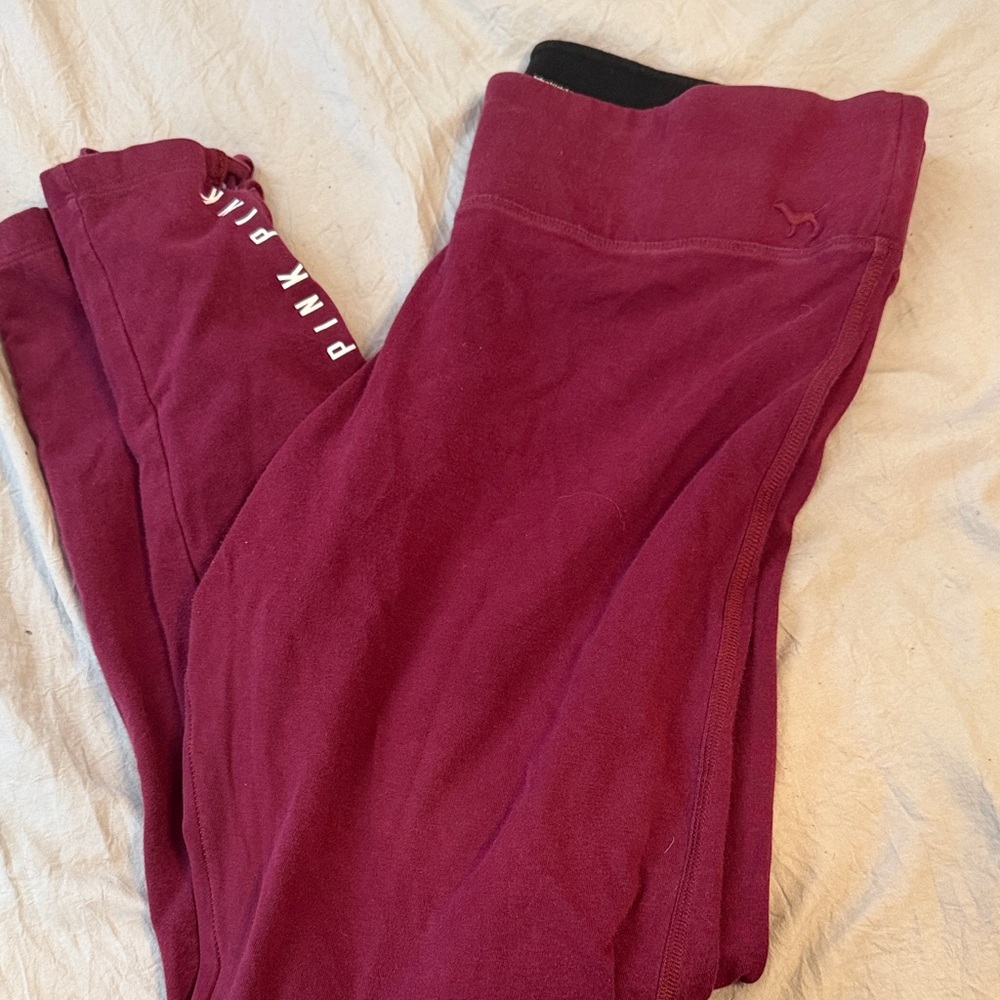 PINK Victoria's Secret GiMaroon Cozy Joggers